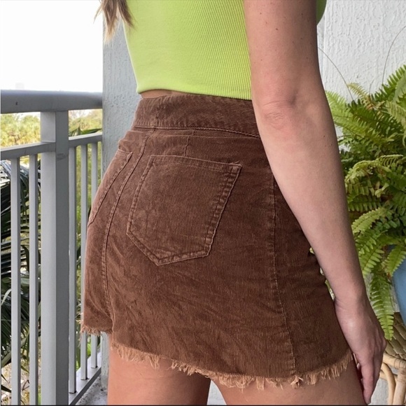 Blue Asphalt Brown Corduroy Mini Skirt - Picture 3 of 6